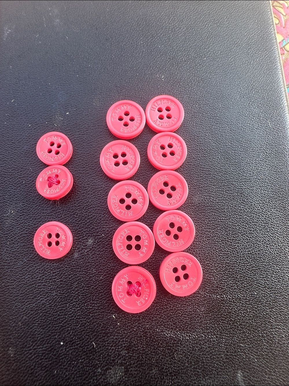 Tommy Hilfiger Hot Pink Four-Hole Buttons - Set of 13